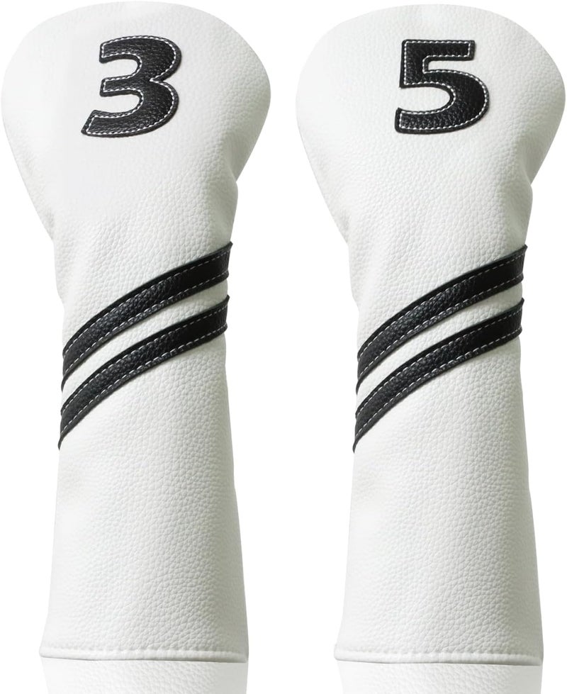 Frimon Golf Club Covers,4pcs or 1pc Golf Headcovers for Woods and Driver Fairway Hybrids Women Men - Premium PU Leather with Interchangeable Tags & Magnetic Blade and Mallet Putter Covers - Image 1